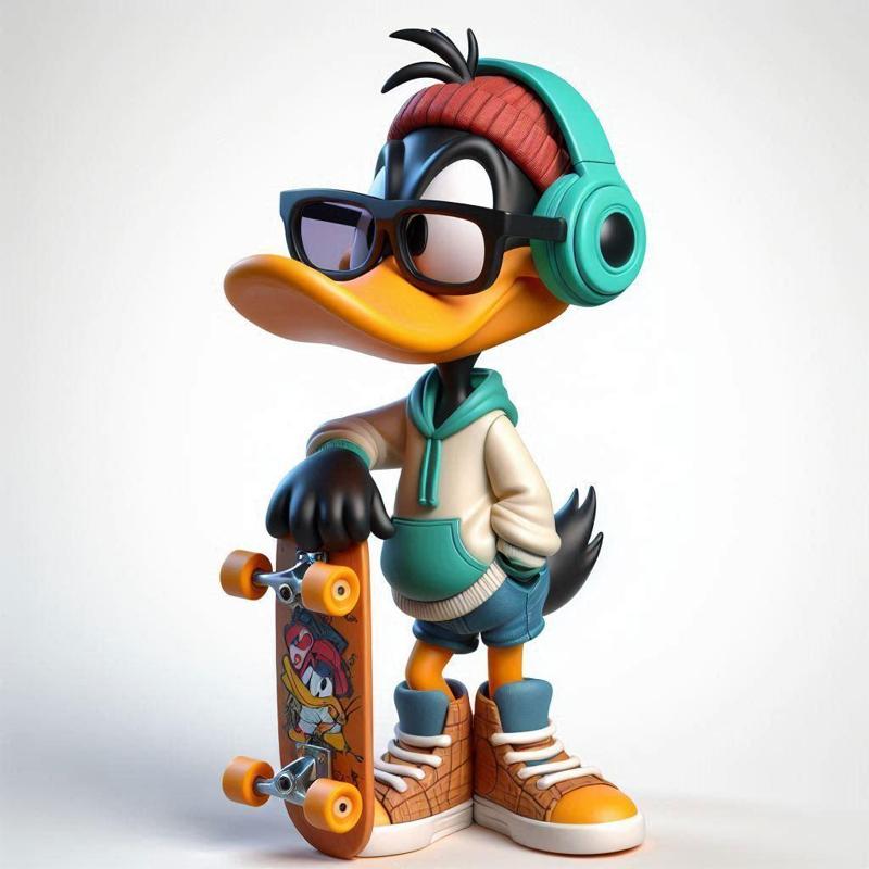 Urban Vibes / Urban daffy duck skateboard/ art toy / magic makes