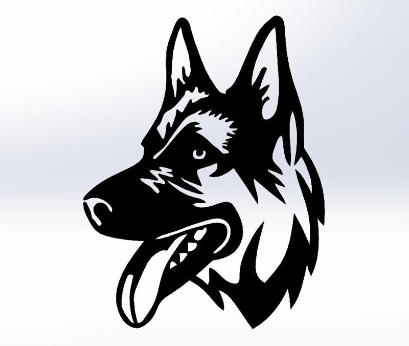 German Shepherd Dog head wall art