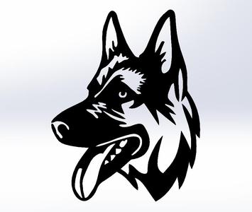 German Shepherd Dog head wall art