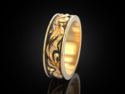 Ring with monogram pattern