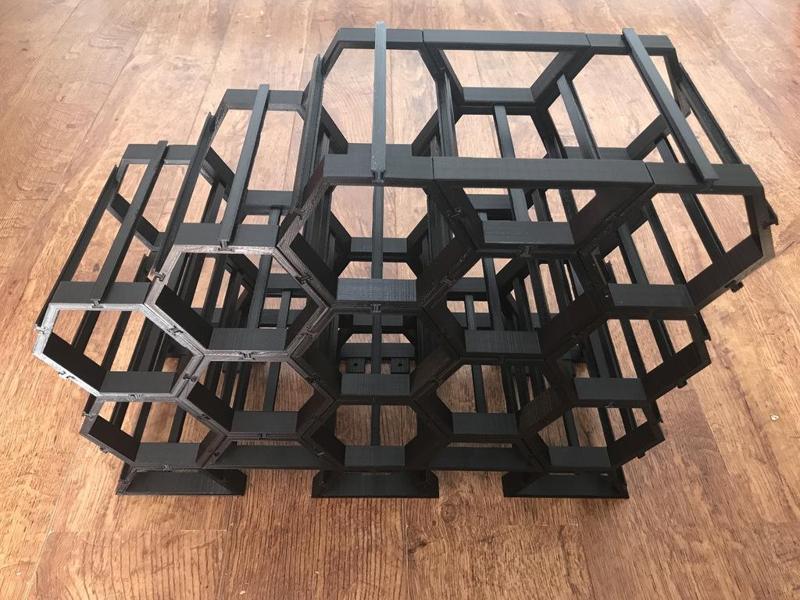 Half Hexagon Parts for Modular Wine Rack by Vanson