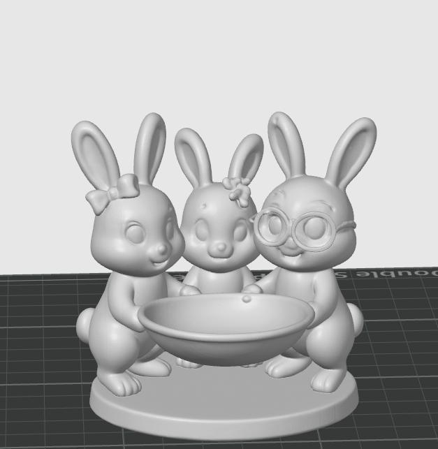 rabbit brothers holding plate