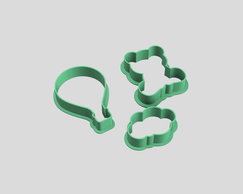 Bear Cloud and Baloon Cutters/Urso Nuvem e Balão Cortadores