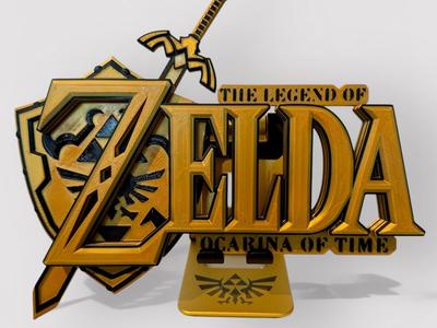 Zelda: Ocarina of Time Logo Display Stand 