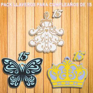 15TH BIRTHDAY KEY CHAINS PACK - 15TH BIRTHDAY