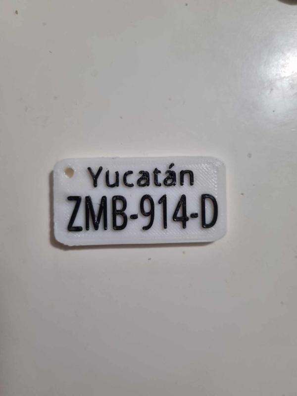 Car License Plate Key Ring in Yucatan