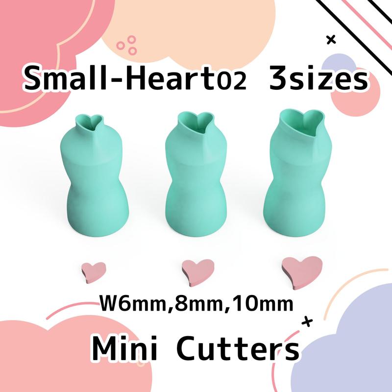 Small Heart02＊ 3 Polymer Mini Clay Cutters＊Cookie Cutters＊Sugar Craft＊3 Sizes＊w6mm, 8mm, 10mm