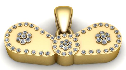elegant gold pendant 3d printable model