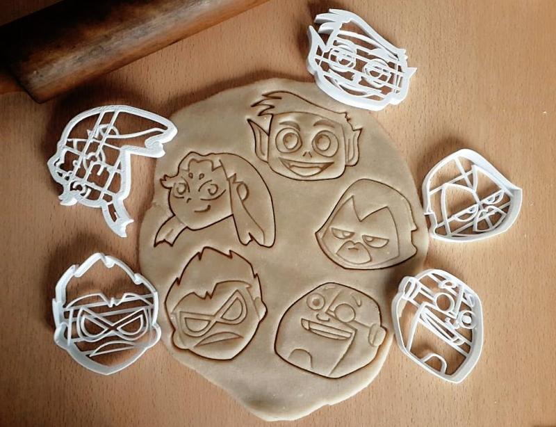 x5 teen titans superheros dc - lets go - cookie cutter
