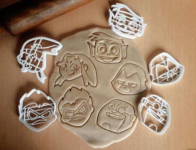 x5 teen titans superheros dc - lets go - cookie cutter