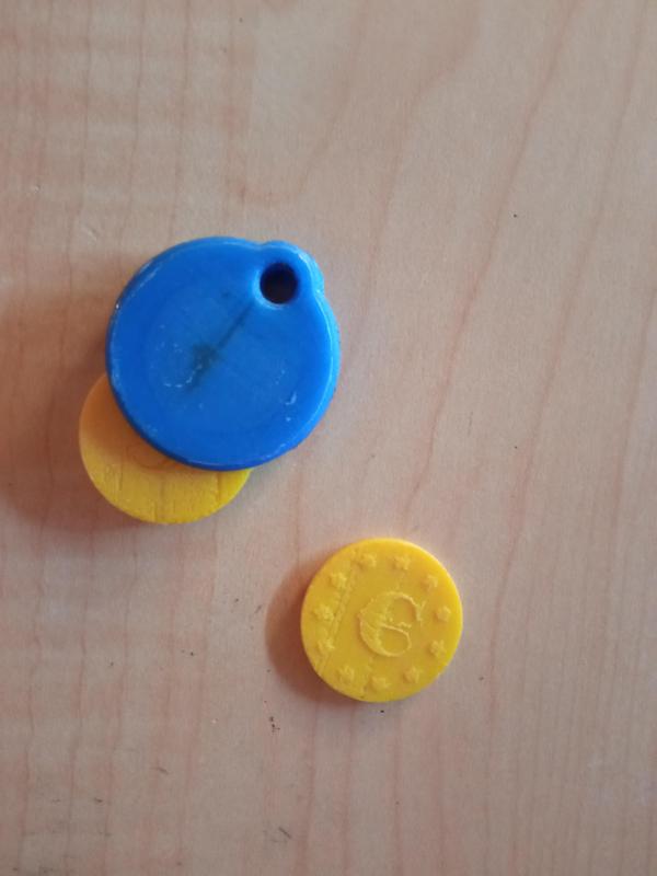 Llavero con euro del carro de la compra