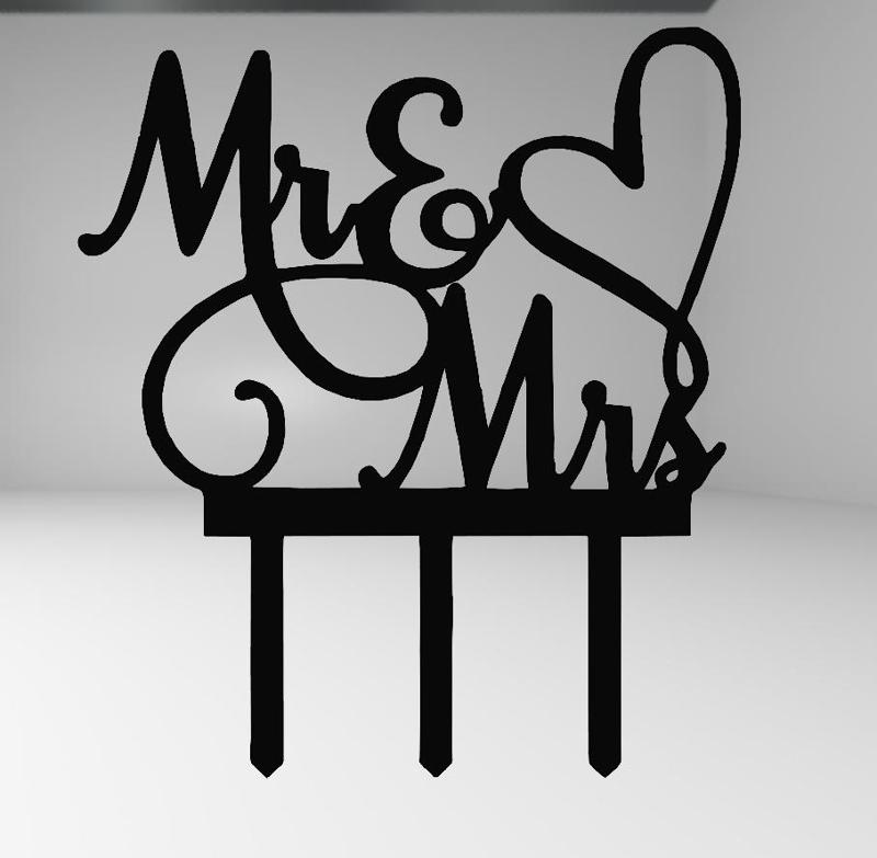 Elegant Cake Topper: Line Art Design for Celebrations