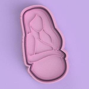 cortante + estampa de mujer embarazada / pregnant woman cutter + stamp