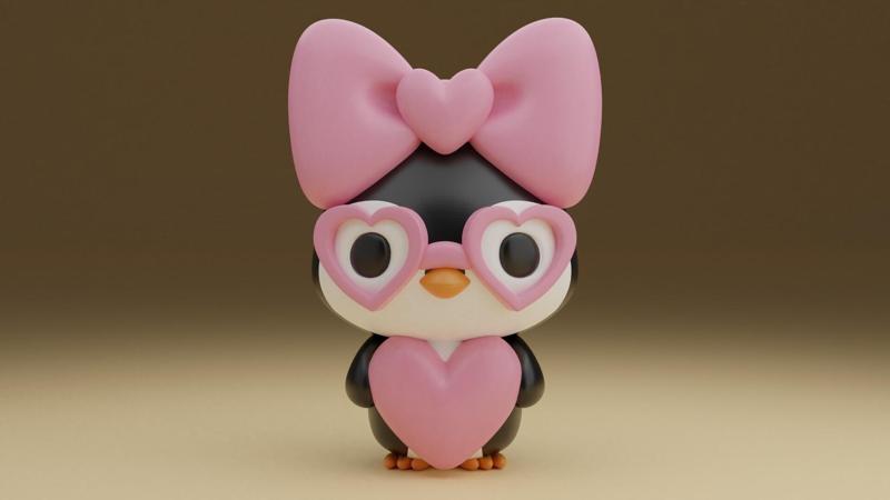 Penguin valentine figure