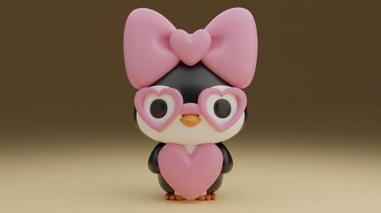 Penguin valentine figure