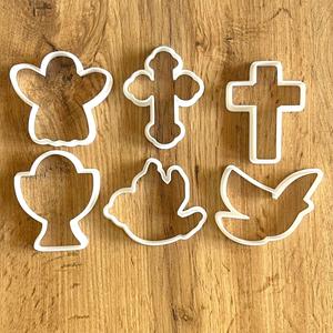 Bundle Comunion Cookie Cutters STL File, Dove, Chalice, Cross, 6 models, 8 cm, Clay Cutter File, STL files, Church, Dove, Christian, , Baptism, Bundle