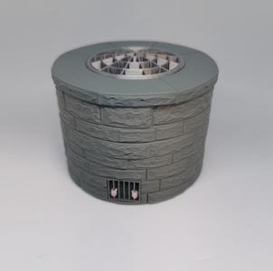 Brick Dungeon container with threaded lid