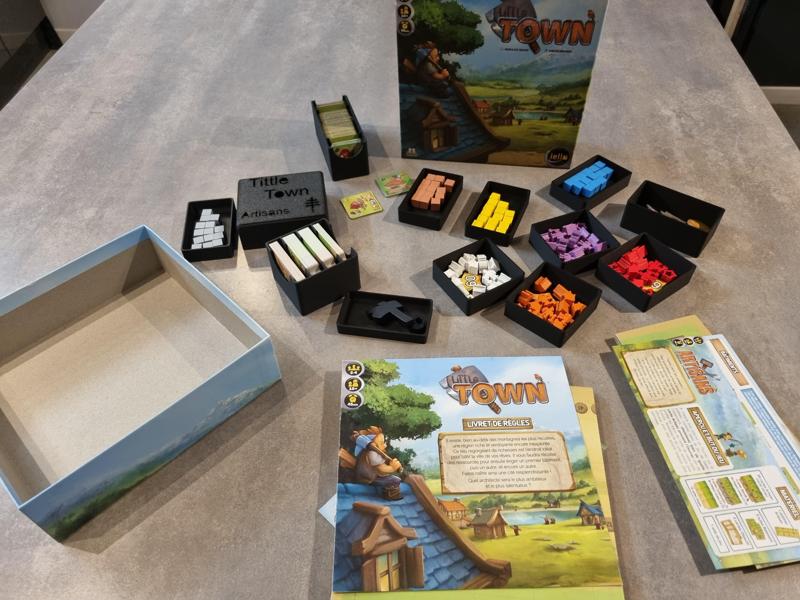 Little Town game storage insert plus Artisans extension
