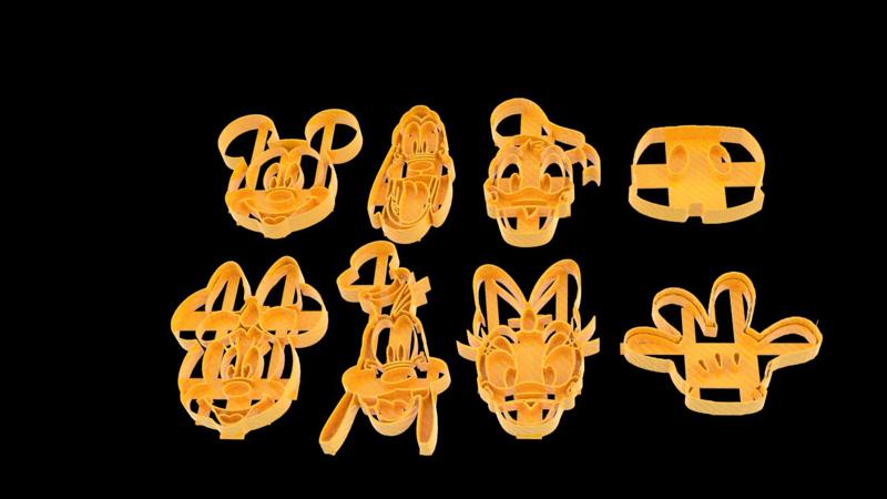 Micky mouse and disney characters (Pack of 8 CUTTINGS OF GALLET CUTTERS)