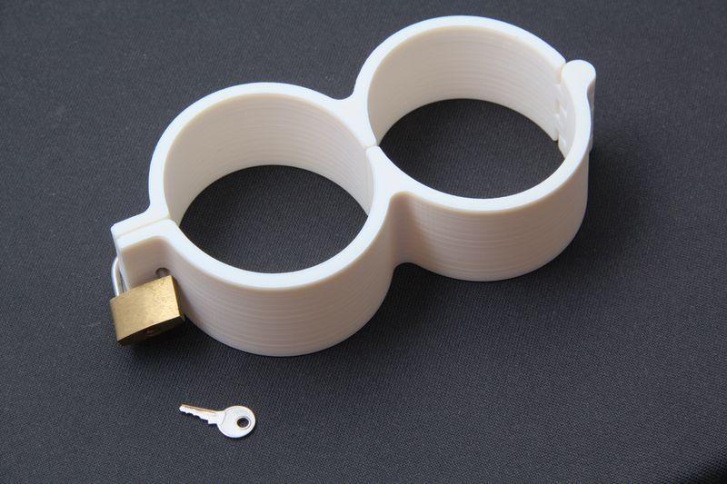 Medieval double manacles/handcuffs/leg irons