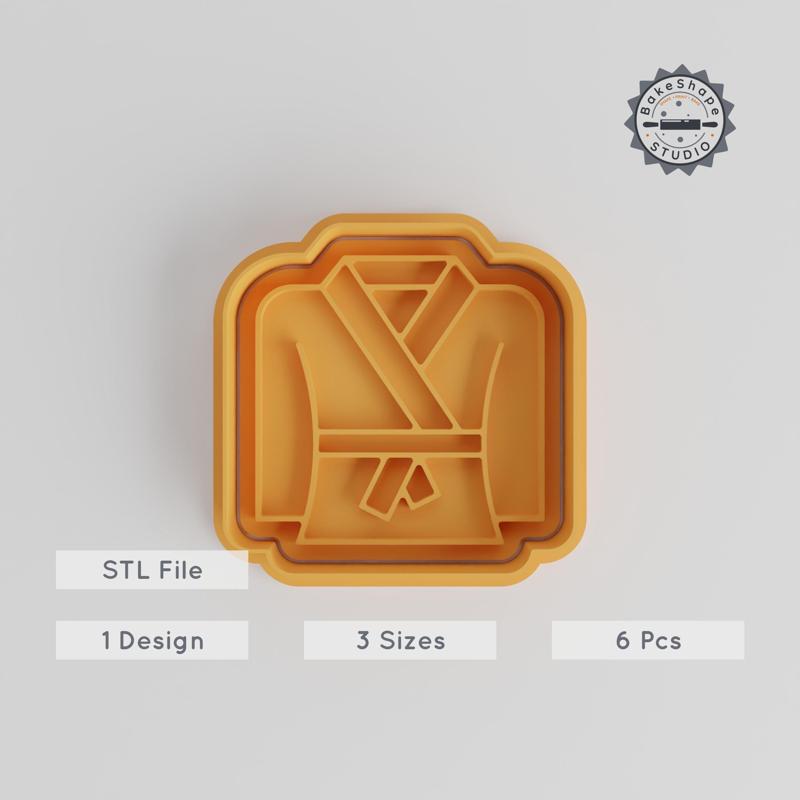 Kimono Shape Cutter & Stamp, Cookie & Fondant Tool, 3 Sizes, Martial Arts Robe, Oriental Dress Design Collection