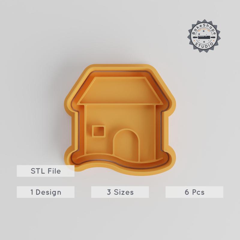 House Cookie Cutter & Stamp Set, S/M/L Sizes, Perfect for Cookies & Fondant, 6-Piece Collection