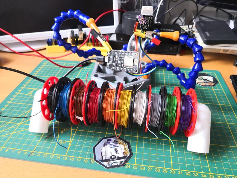 Cable spool with 25mm PVC rod connector