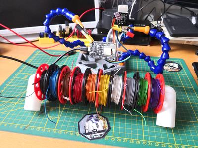 Cable spool with 25mm PVC rod connector