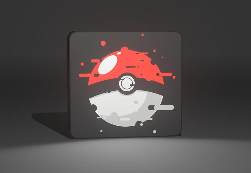 Pokemon Pokeball - Logo Lámpara Lightbox
