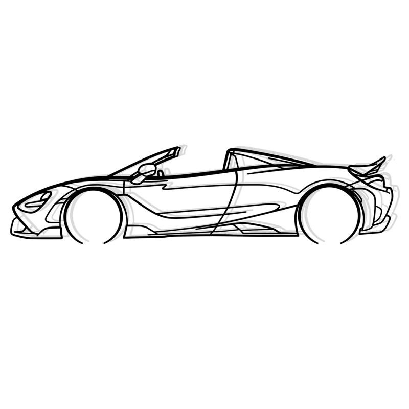 Mclaren 765LT Spider Silhouette Wall Art