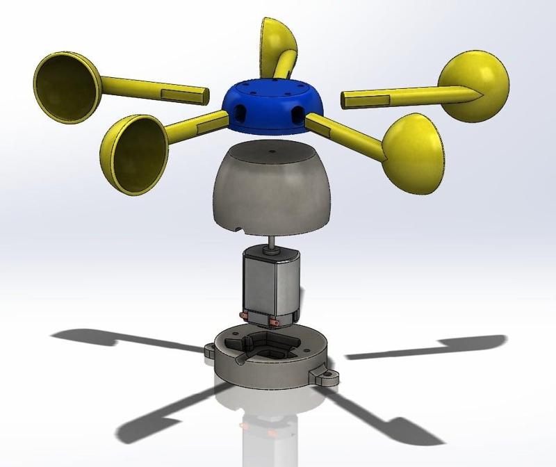 Wind speed anemometer - closed motor