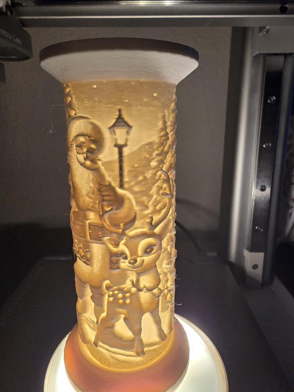 lithopane santa with little deers