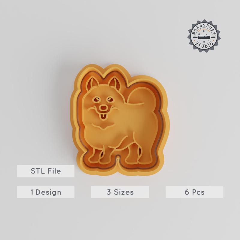 Samoyed Dog Shape Cutter & Stamp, Cookie & Fondant Tool, 6-Piece Set, S/M/L Sizes, Fluffy Domestic Canine Design PRODUCT_5349