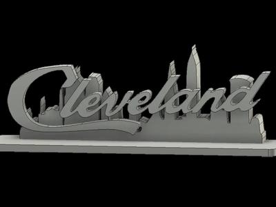 Cleveland logo with city silhouette