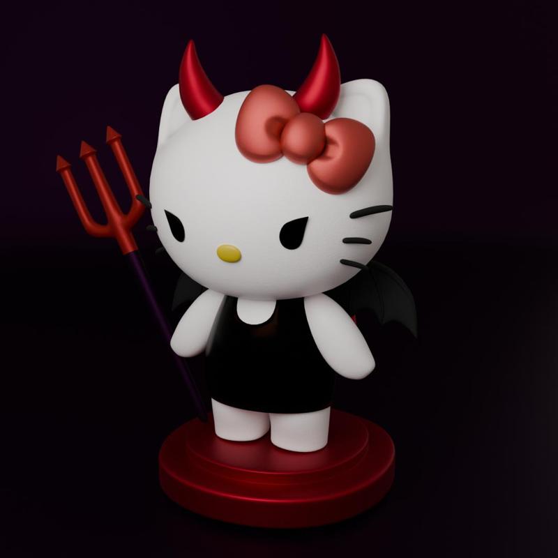 EVIL HELLO KITTY for 3D PRINTING!!!!