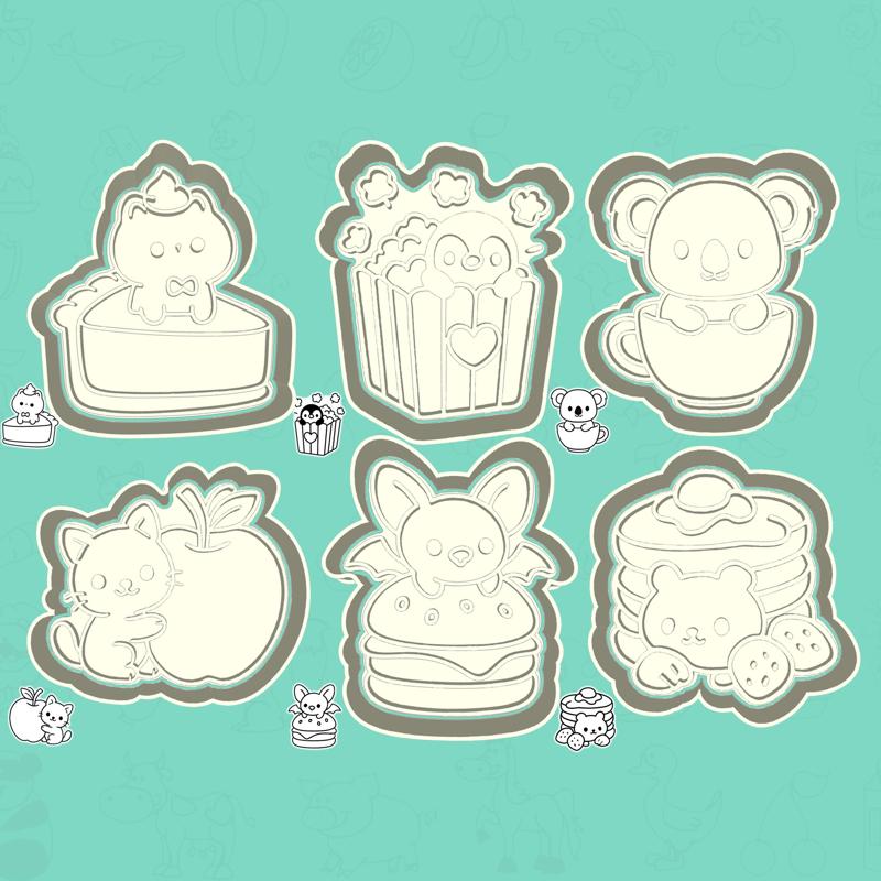 Animals cookie cutters - Dessert Darlings set / bundle - 6 pieces