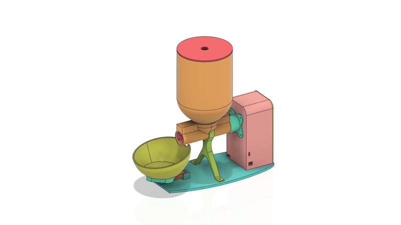 Pet Cat Food Screw Automatic Feeder-Dispenser，猫粮自动喂食器