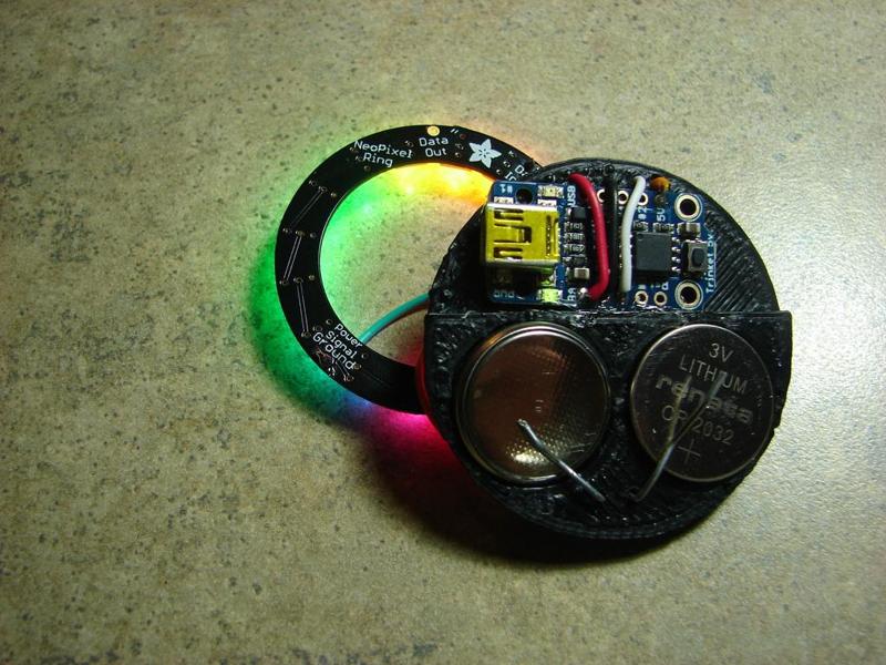 2x cr2032 battery mount (made for an LED shirt button)