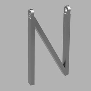 Letter N Greek Style Necklace Amulet