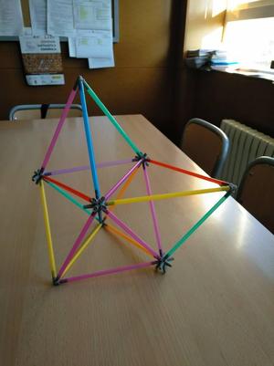 Vertices of a mixed structure composed of octahedra and tetrahedra