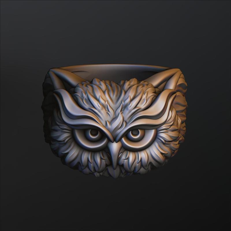 Owl Ring v2 3D print model