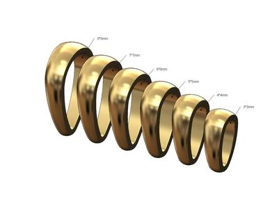 Rounded loop bail mini set chain sizes 5to8mm 3D print model