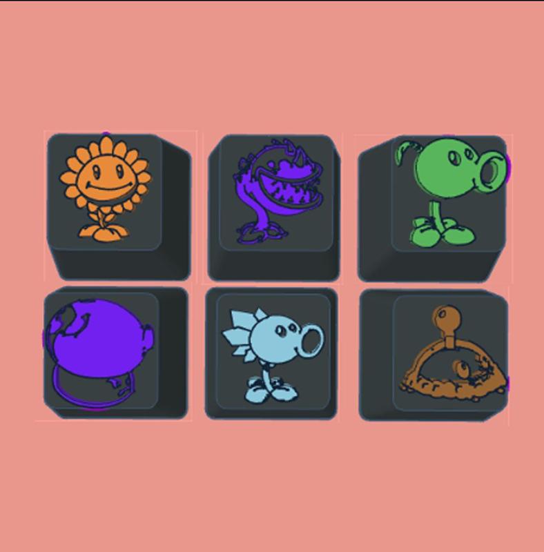 Plants Vs Zombies Keycaps for cherry MX