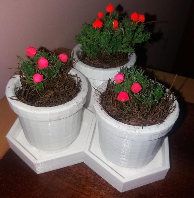 Classic Plant Pot with Hexagonal Base (Honeycomb Base)