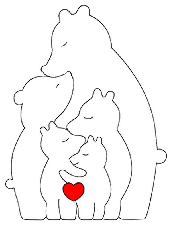 BEAR MAMA KID FAMILY 5 DECOR puzzle