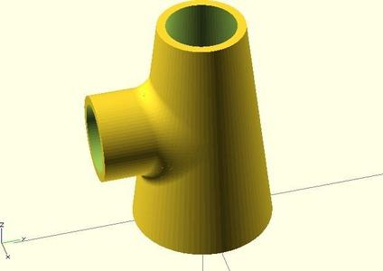 OpenSCAD beveling tube connection