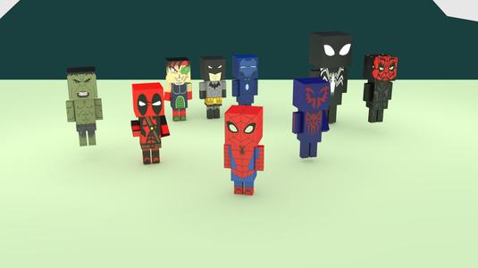 SUPERHERO BOXART MIXED (9 CHARACTERS)