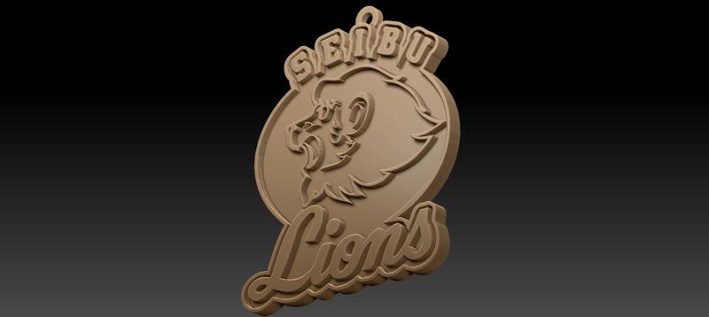 NPB Seibu Lions Keychan badge printable and renderable