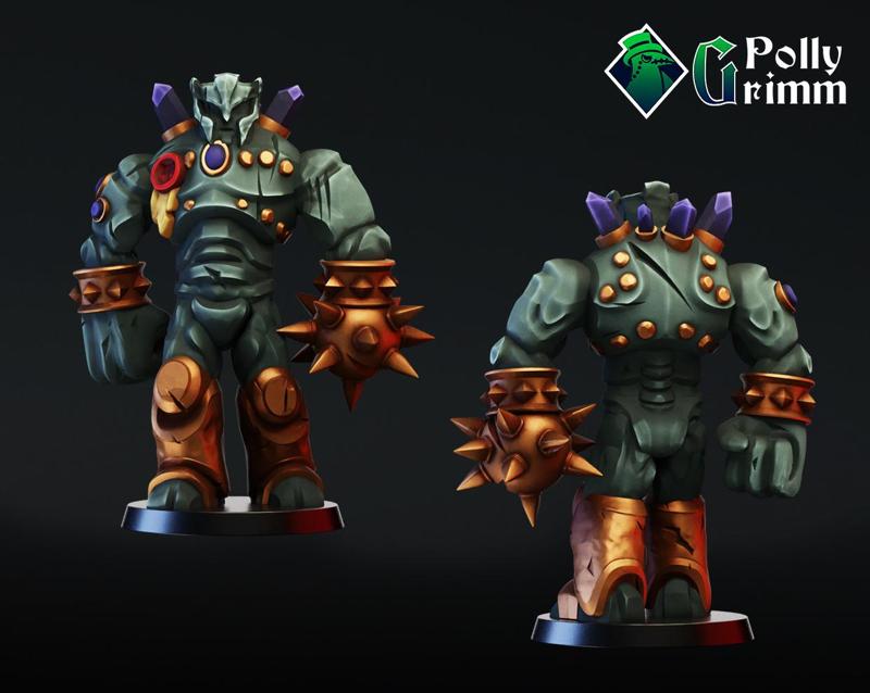 Fantasy stone metal golem