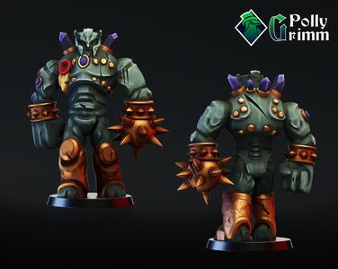 Fantasy stone metal golem